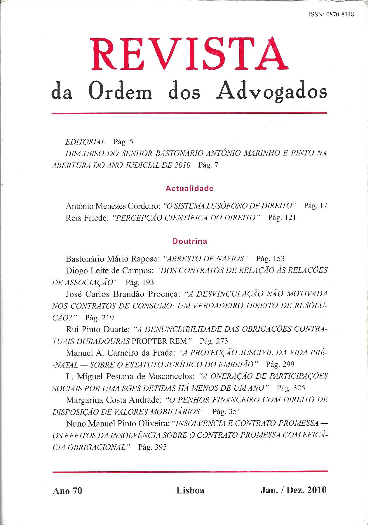 Revista da Ordem dos Advogados 