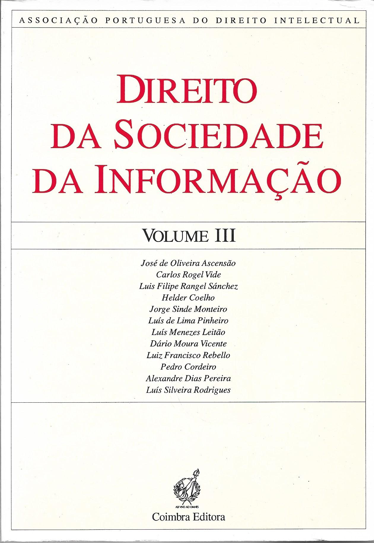  Direito da Sociedade da Informação - VOLUME III