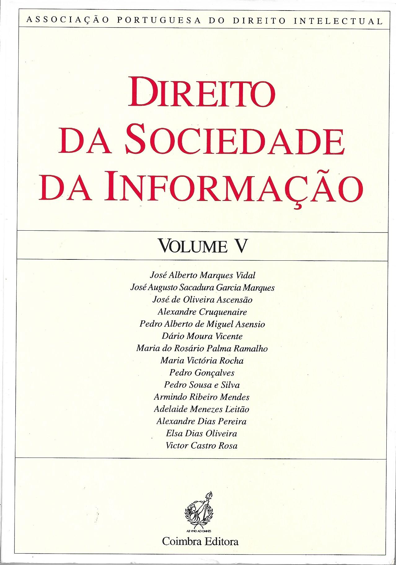 Direito da Sociedade da Informação - VOLUME V