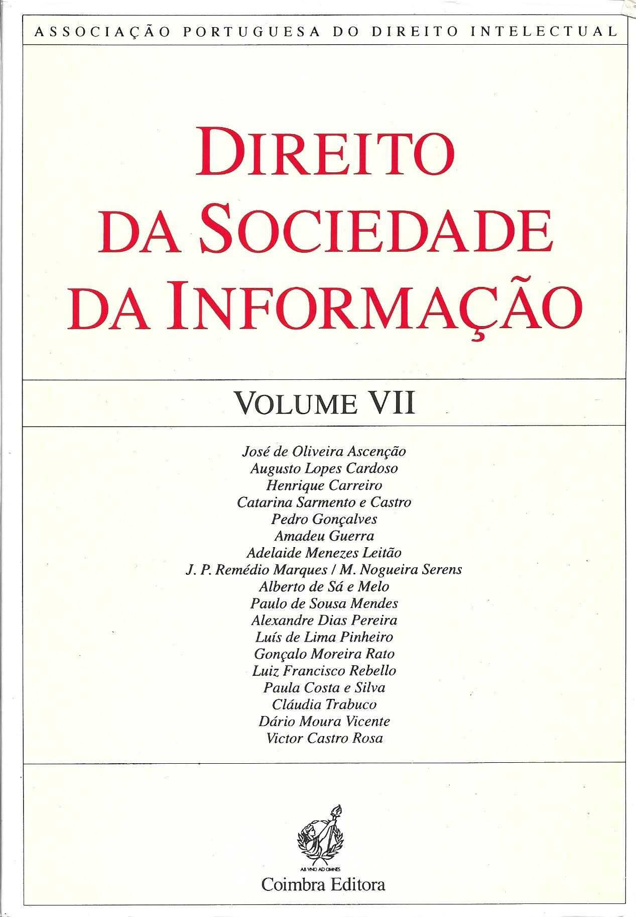 Direito da Sociedade da Informação - VOLUME VII